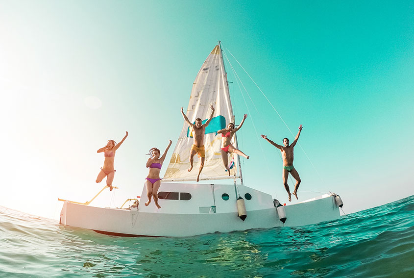Friends sailing